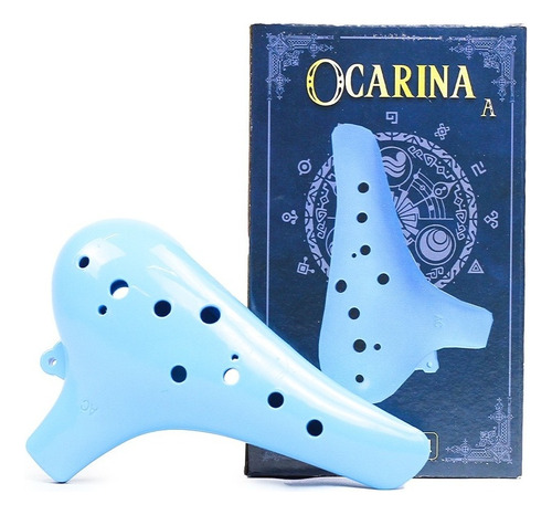 Flauta Ocarina Standard Abs 12 Furos Em C Dó Azul