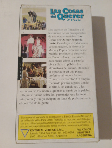 Así Se Hizo Las Cosas Del Querer - 2° Parte - Vhs (Usado)