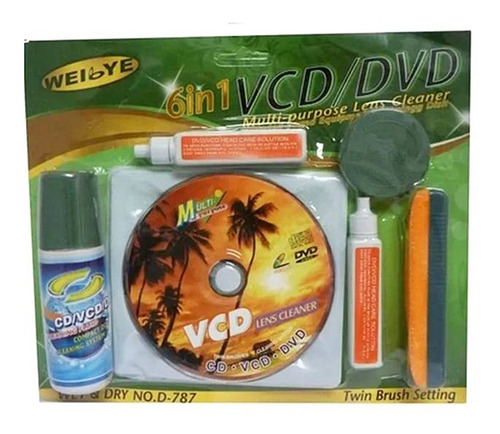 Imagen 1 de 1 de Kit Multi Limpiador Liquido Lente Lector Vcd Dvd Cd Blue Ray