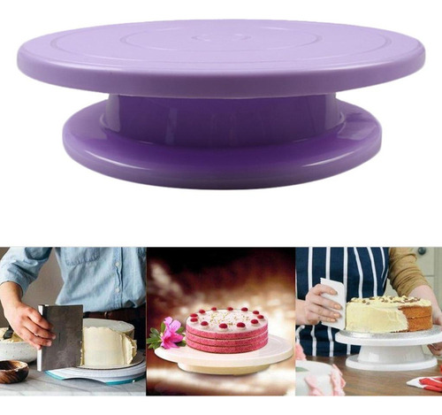 11 Mesa Giratoria De Plástico Soporte De Pastel Púrpura