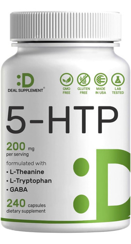 5-htp 200 Mg L-teanina 200 Mg Gaba L-triptofano 240 Cap