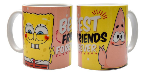 Par Taza De Ceramica, Bob Esponja, Pat, Para Regalo, 11oz