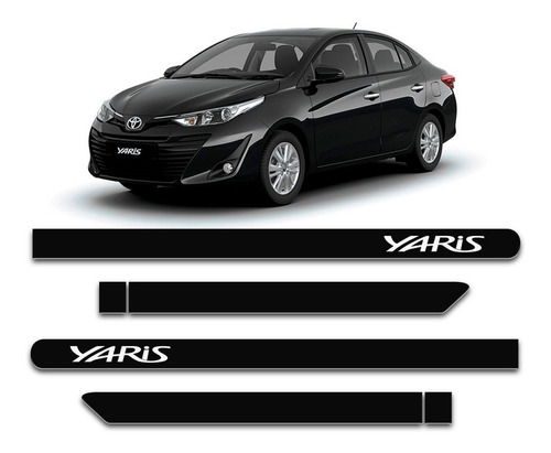 Friso Lateral Yaris 18 19 2020 Preto Infinito Porta Toyota 