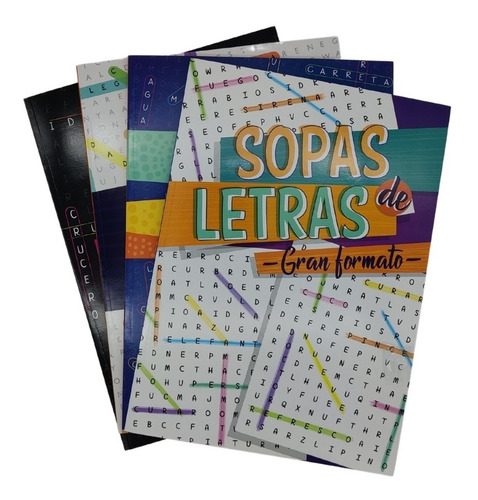 Set De 4 Sopas De Letras De Gran Formato