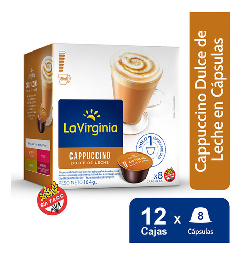 Cafe En Capsulas La Virginia Cappuccino Dulce De Leche 8 X12