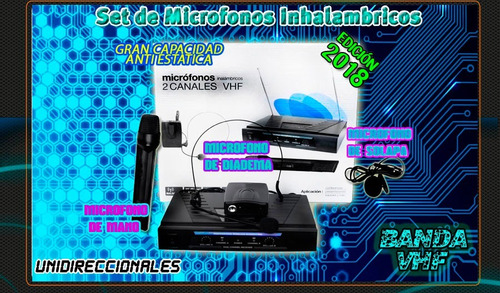 Increible Set De Microfonos De Diadema Y Solapa Con Receptor