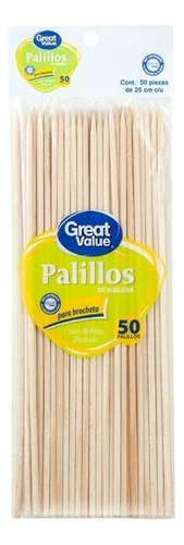 Palillos De Madera Ideales Brocheta 25cm Bolsa C/50palillos