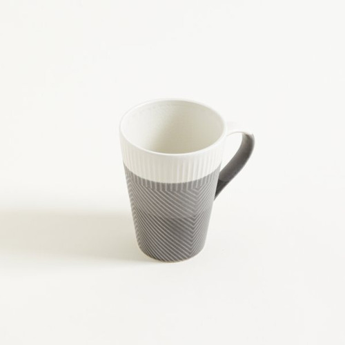 Jarro Mug Tramado Gris Degradé 440ml Cerámica 