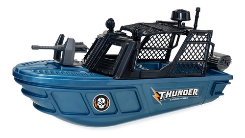 Barco De Brinquedo Thunder Comando Flutua Na Água Acessorios Cor Azul