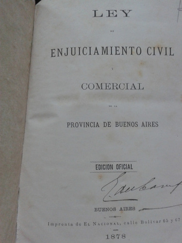 Ley Enjuiciamiento Civil Y Comercial Buenos Aires * Antiguo