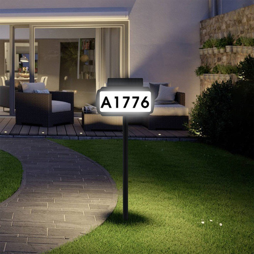 Lamp Solar House Number, Poste, Piso, Letrero, Números De Di