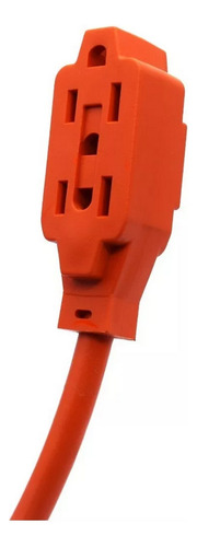 Extension Eléctrica De Uso Rudo Extencion Multicontactos Electricos 20 Metros 3 Contactos Aterrizados Color Naranja Calibre 16 Sjt 2x16 Awg 1.31 Mm2 60hz 60 Grados C, 13a