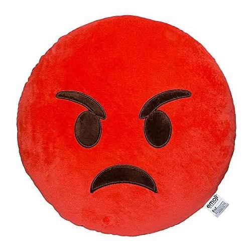 Evz 32cm Cojín Emoji Emoticon Sonriente Redondo Rojo De Rabi