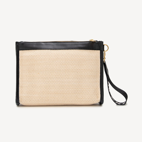 Clutch Marsella Rafia Negro