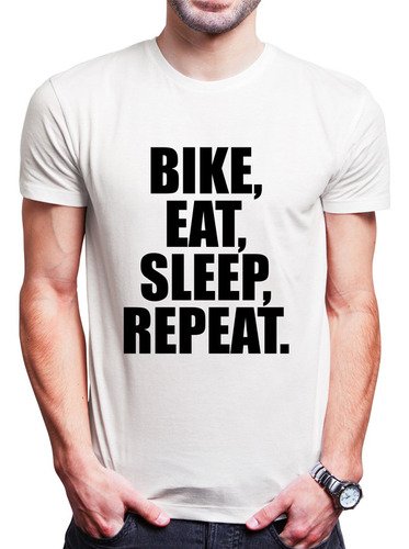 Polo Varon Bike,eat,sleep,repeat (d1159 Boleto.store)