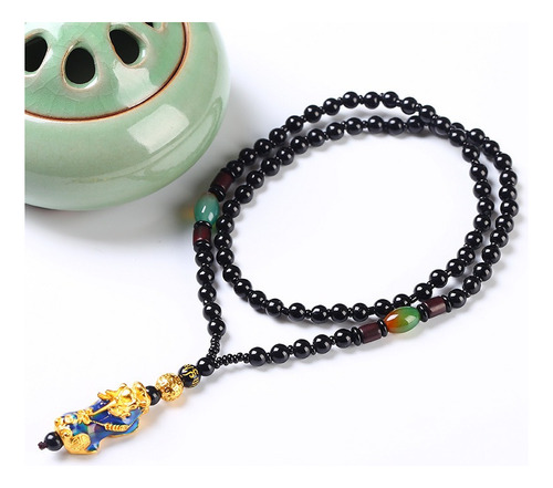 Feng Shui Pi Xiu Collar De La Suerte De La Riqueza Obsidiana