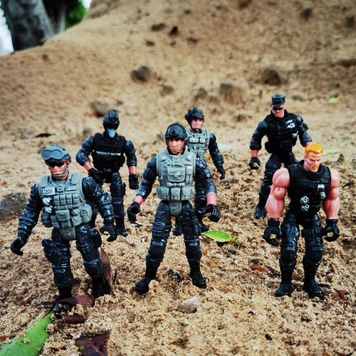 6 Pçs Figuras De Ação Brinquedo, Conjunto E Acessórios