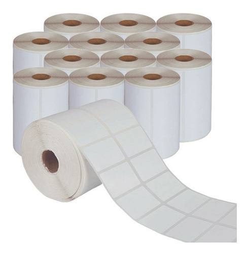 12 Rolos De Etiqueta 50x30mm 2 Colunas Bopp Zebra Argox Cor Branco