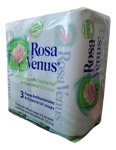 Pack Jabón (barra) Rosa Venus 3x100g Antibacterial