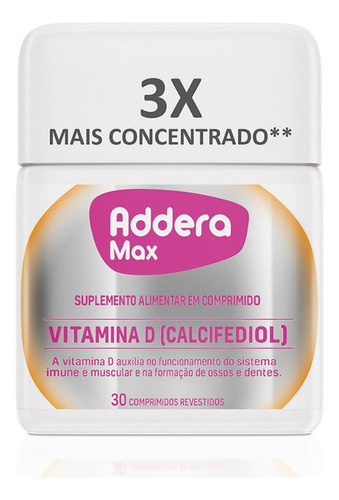 Suplemento Alimentar Addera Max 30 Comprimidos Revestidos