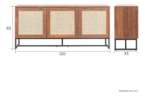 Credenza Recibidor Mundo In Akumal Mesa Bufetera 120x33 Cm Color Nogal