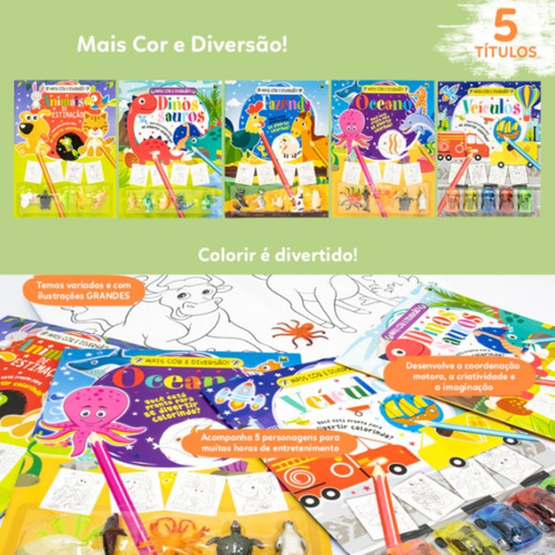 Meu Kit Livro De Colorir C/ 5 Mini Carrinhos - Todolivro