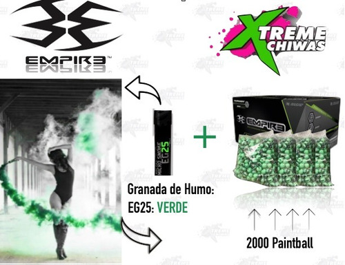 Caja 2000 Pintura Gotcha Empire Granada Humo Eg25 Verde Xtr