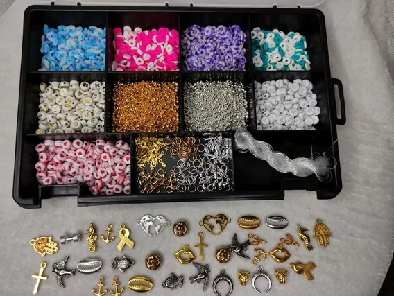 Kit De Cuentas Belug Multicolor Para Hacer Pulseras Collares Y Joyas 112  Pzas