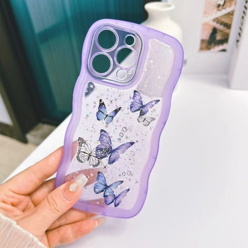 Funda Con Diseño De Mariposas Y Olas For iPhone 16/15