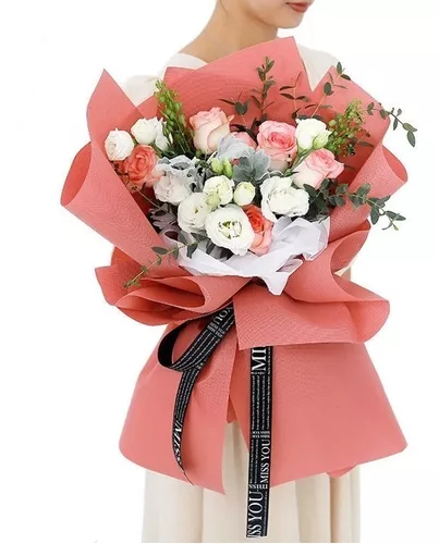 20 Hojas De Papel Coreano Para Ramos Bouquet Floral Patrón