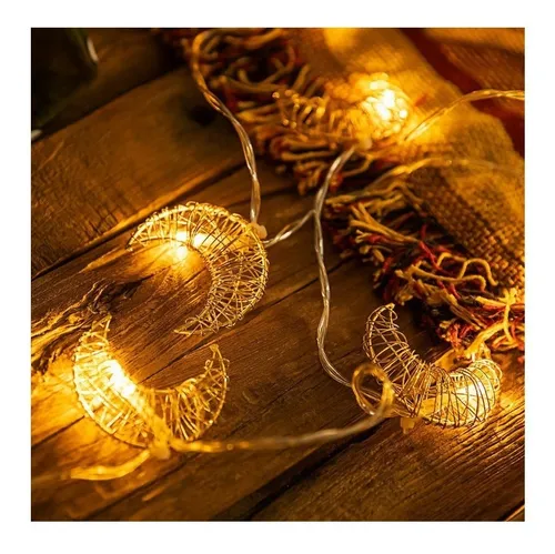 comprar Guia De Lunas Doradas Con Luces Led Ideal Decoracion 