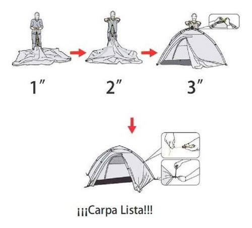 Imagen 3 de 6 de Carpa Playera Automatica Beach Orange Playa Autoarmable