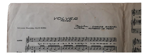 Volver Tango Partitura Carlos Gardel (Usado)