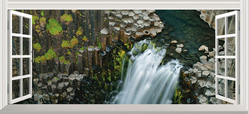 Vinilo Ventana Con Paisaje 130x60