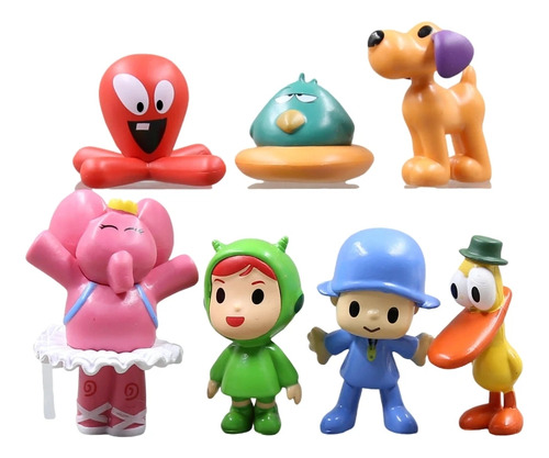 Figuras Pocoyo Set Completo 7 Pzas Elly Pato Nina Loula