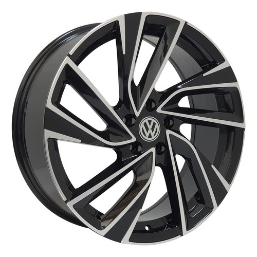 Rodas Volkswagen Golf Polo Aro 20 5x100 (jogo) + Bicos Cor Preto Diamantado Brilhante