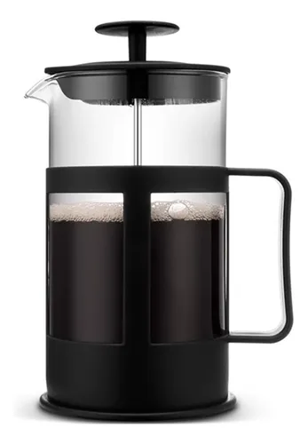 comprar Cafetera Prensa Francesa de Vidrio Borosilicato con Embolo de Acero Inox 800ml Marca Filula Color Vidrio Transparente y Plástico Negro