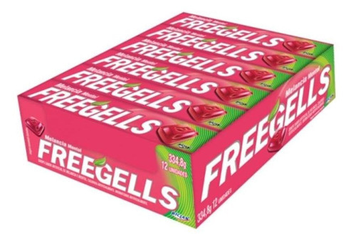 Drops Bala Freegells Melancia 27,9g C/12 Unidades