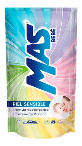 Detergente Líquido Lavandería Mas P/ Ropa De Bebé 830 Ml