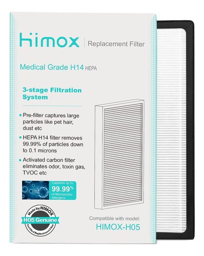 Himox H05 - Purificador De Aire Genuino H14 Filtro De Repues