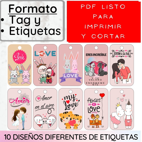 Imagen 1 de 4 de Kit Imprimible A Color Pdf1 14 De Febrero Tarjetas Etiquetas