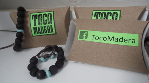 Imagen 6 de 7 de Toco Madera - 10 Pulseras De Madera Artesanal