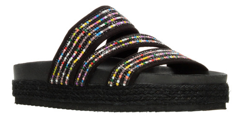 Sandalias Dama Berlín Negro Casual Slideon Suela 3cm Mujer