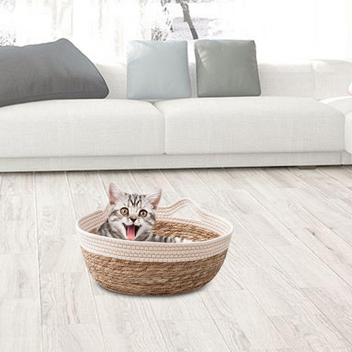 Cesta Para Cama De Gato Tejida A Mano Cama De Salón