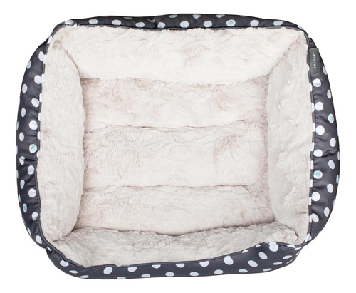 Fringe Studio Dot Paw Charcoal Cama Para Mascotas Rectangula