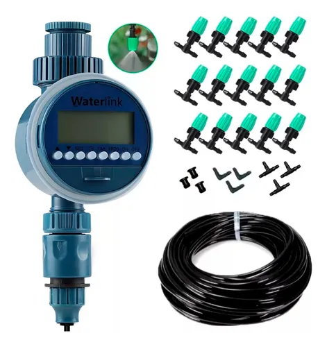 comprar Kit Irrigação Nebulização 15 Bicos + 20m C\u002F Temporizador Aut