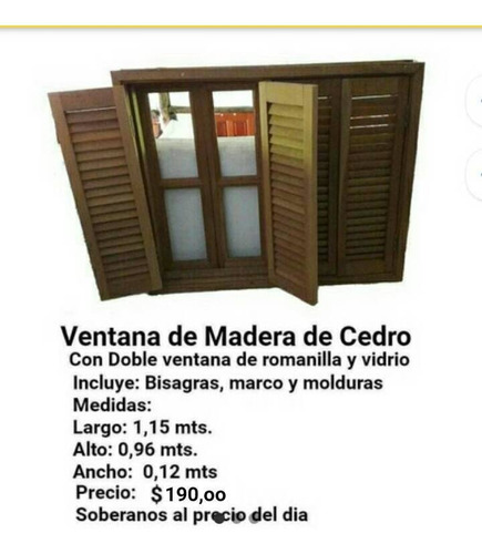 Ventana De Madera De Cedro De Romanilla Y Vidrio