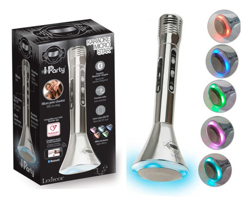 Micrófono Bluetooth Karaoke Con Luces Led