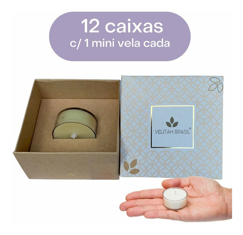 Imagem 1 de 6 de Kit 12 Mini Vela Premium Lavanda Lembrancinha Nascimento C/1