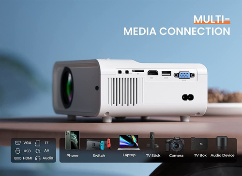 Imagen 7 de 8 de Mini Proyector Acrojoy 9000l Wifi, Con Trípode Fhd 1080p